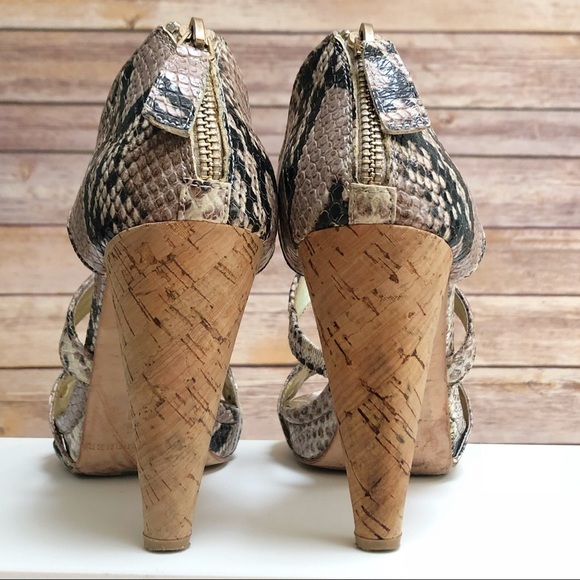 Elaine Turner “Claudia” Python snake print heels - Picture 3 of 8